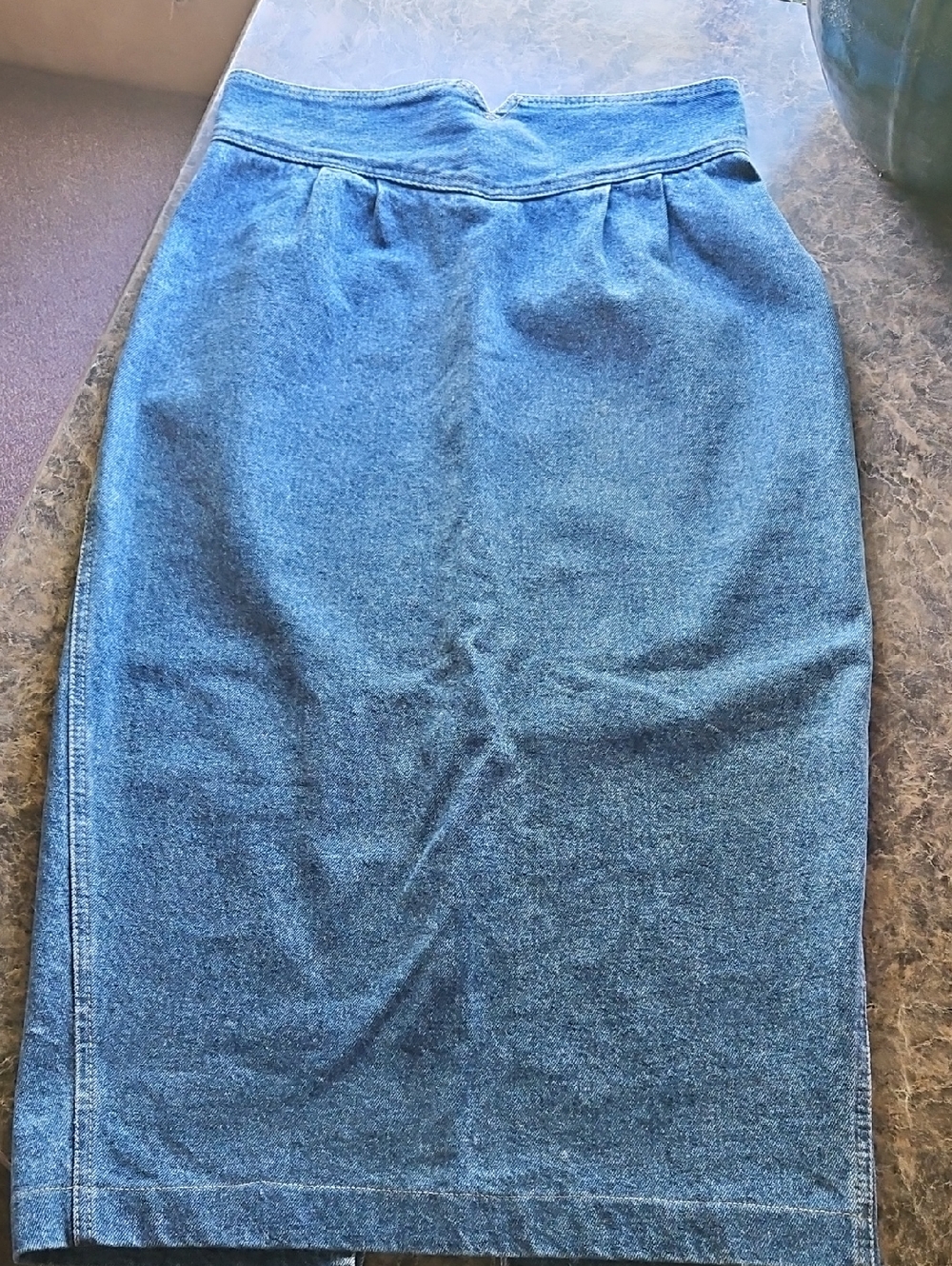 Classic Blue Denim Pencil Skirt Zena